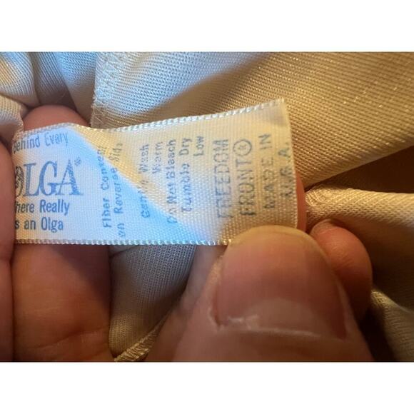 Vintage Nightgown Long Ivory Olga Size Medium Satin Slip dress Cottagecore fairy - Picture 7 of 10